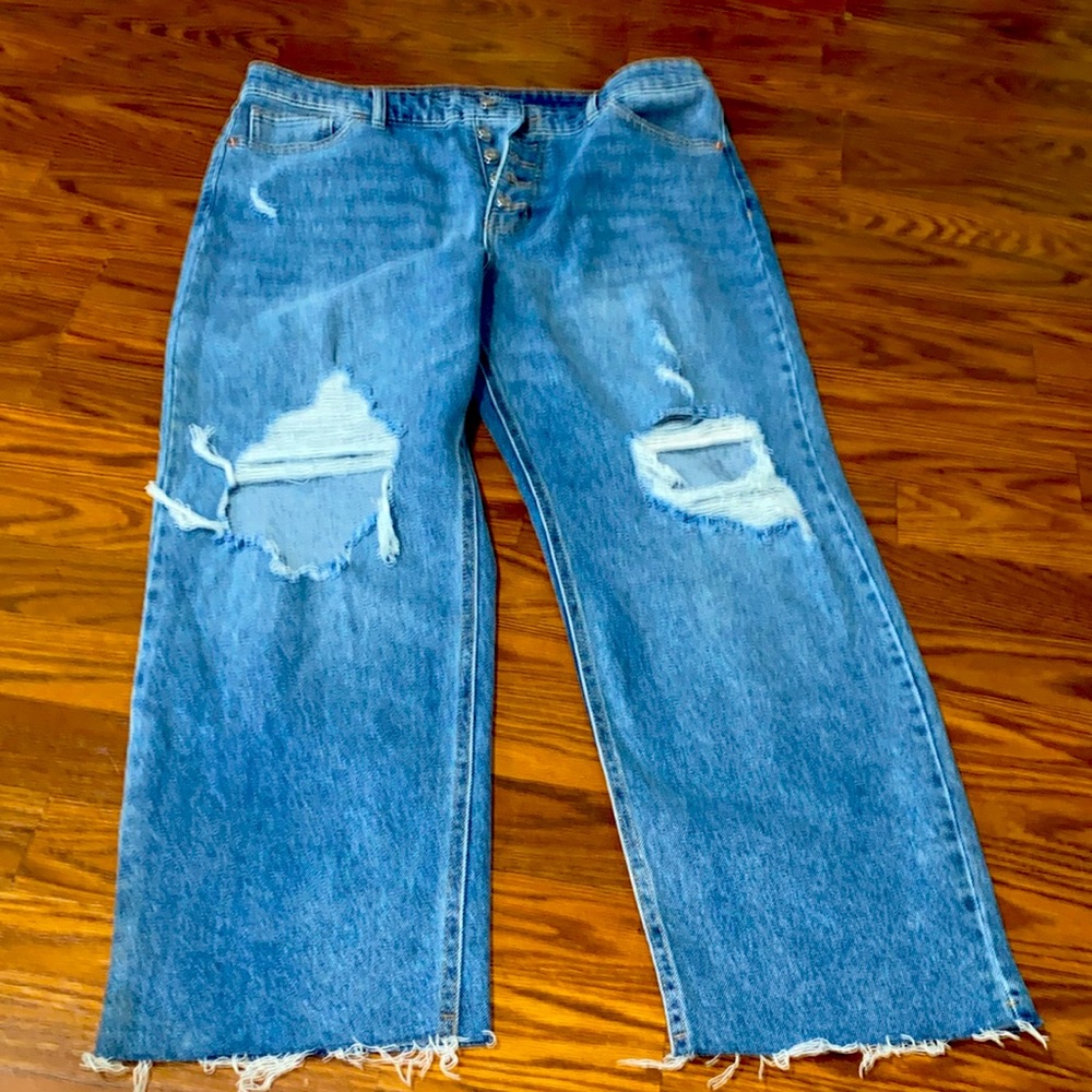 Wild Fable distressed jeans! High rise straight ankle size 14 - Picture 1 of 8